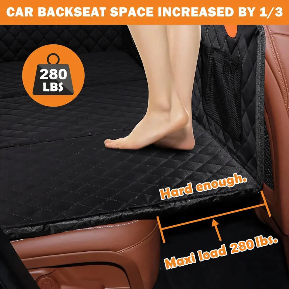 PawpyStuff™ CozyRider - Hard Bottom Back Seat Extender + FREE Dog Bed (Premium Package💎)