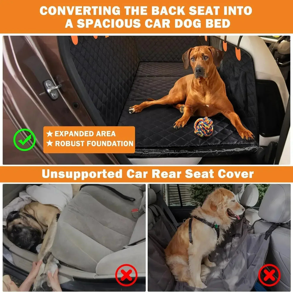 PawpyStuff™ CozyRider - Hard Bottom Back Seat Extender + FREE Dog Bed (Premium Package💎)
