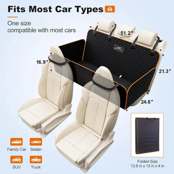 PawpyStuff™ CozyRider - Hard Bottom Back Seat Extender + FREE Dog Bed (Premium Package💎)