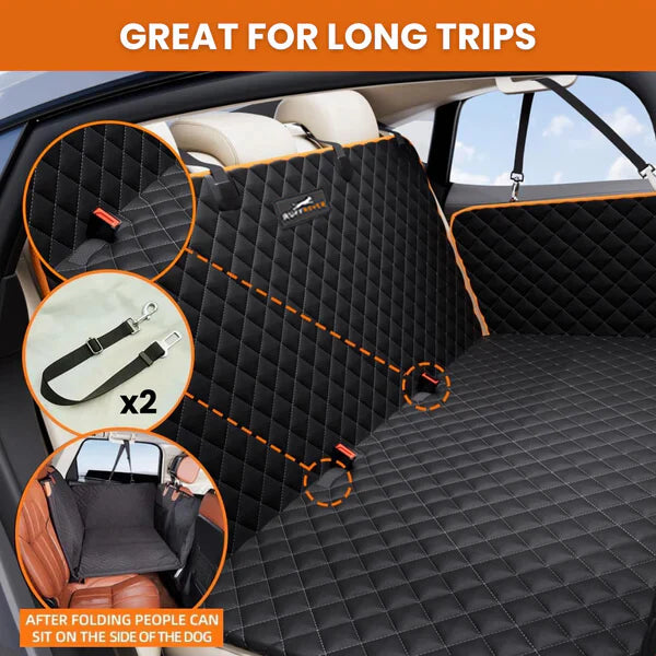PawpyStuff™ CozyRider - Hard Bottom Back Seat Extender + FREE Dog Bed (Premium Package💎)