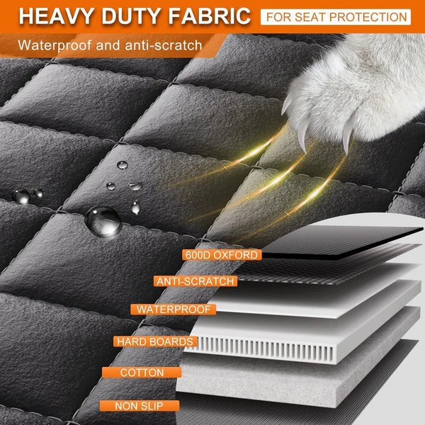 PawpyStuff™ CozyRider - Hard Bottom Back Seat Extender + FREE Dog Bed (Premium Package💎)