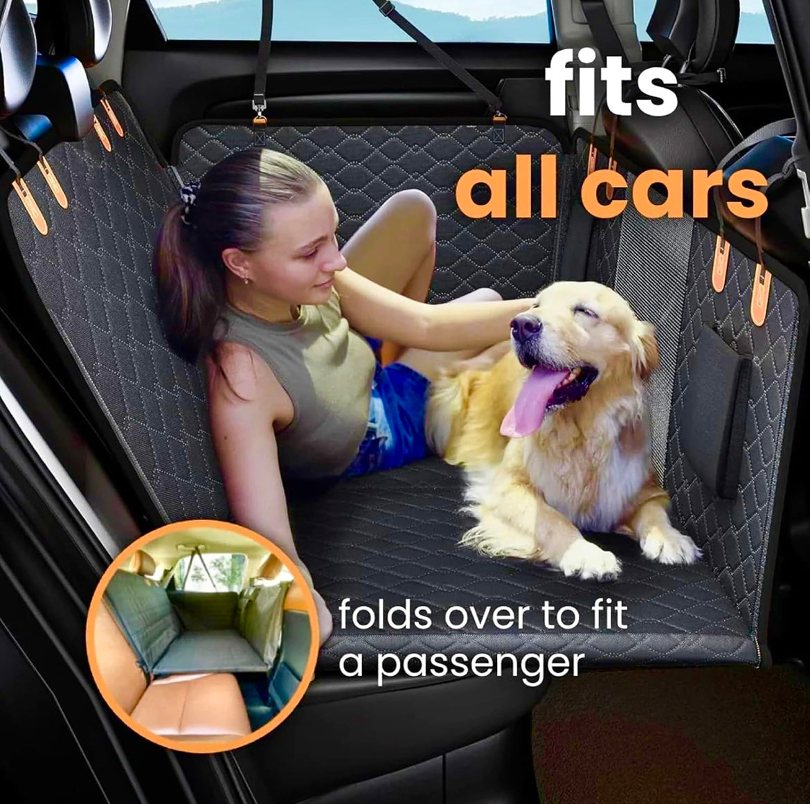 RuffRover 2.0™ - Hard Bottom Back Seat Extender + FREE Dog Bed