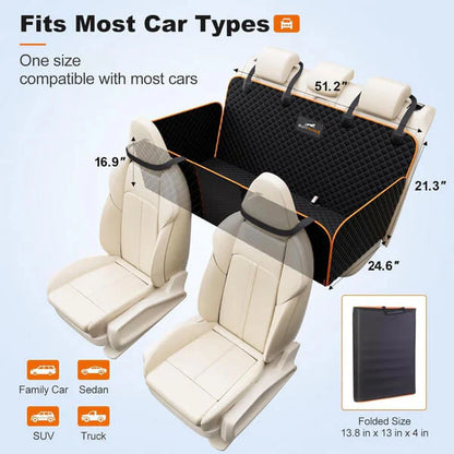 PawpyStuff™ CozyRider - Hard Bottom Back Seat Extender + FREE Dog Bed (Premium Package💎)