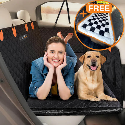 PawpyStuff™ CozyRider - Hard Bottom Back Seat Extender + FREE Dog Bed (Premium Package💎)